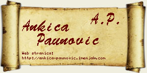 Ankica Paunović vizit kartica